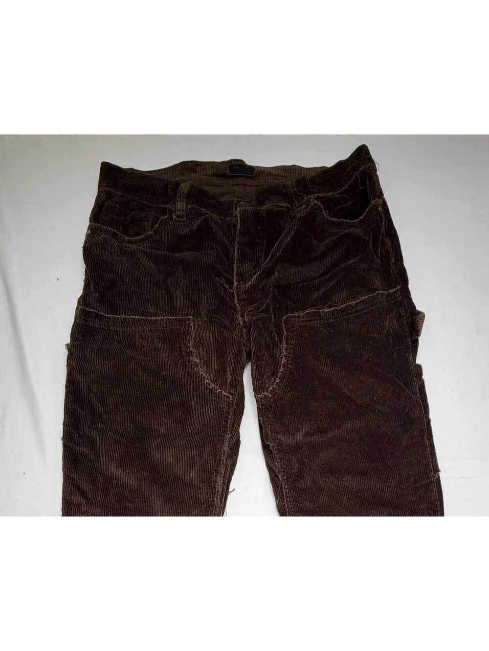 Reason Men's Pants Straight Leg Corduroy Mid Rise Solid Flat Front Size 32 Brown